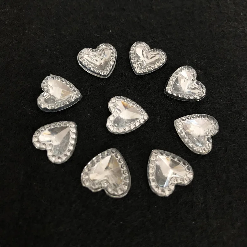 

Classic DIY 40pcs 12mm Resin Heart Flatback Rhinestone Wedding Buttons Crafts Green R719