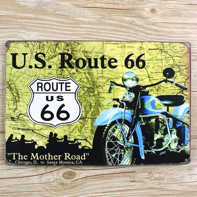 Garage poster Route 66 Retro poster Metal Tin signs iron wall art decor
