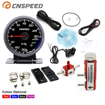 

CNSPEED 60MM Car Turbo Boost Gauge PSI With Sensor Black Face White& AMBER Lighting turbo boost meter & Adjustable Controller