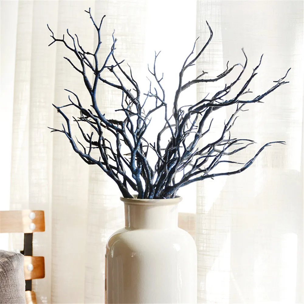 2pcs/set Manzanita Dry Artificial Fake Foliage Plant Tree Branch Wedding Home Church Office Furniture Green White 36cm | Дом и сад