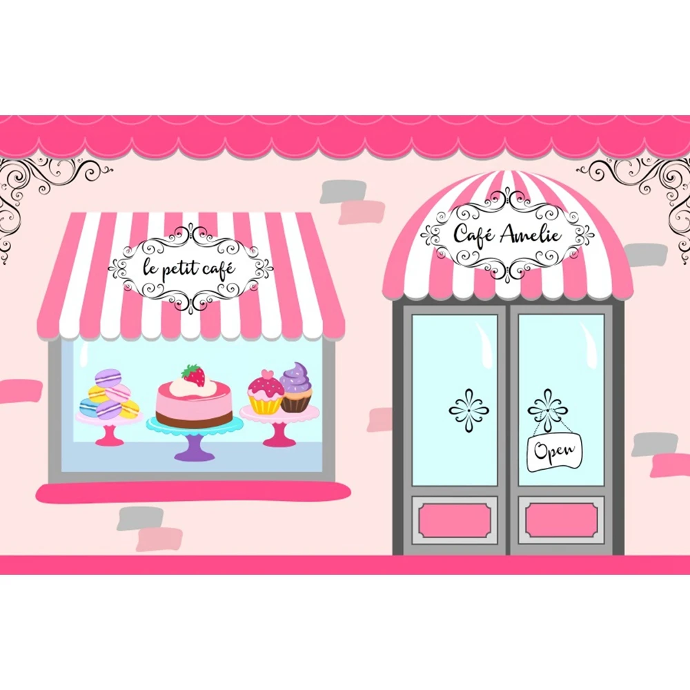 

Yeele House Window Cake Coffee Shop Cartoon Family Photography Backgrounds Customized Photographic Backdrops for Photo Studio