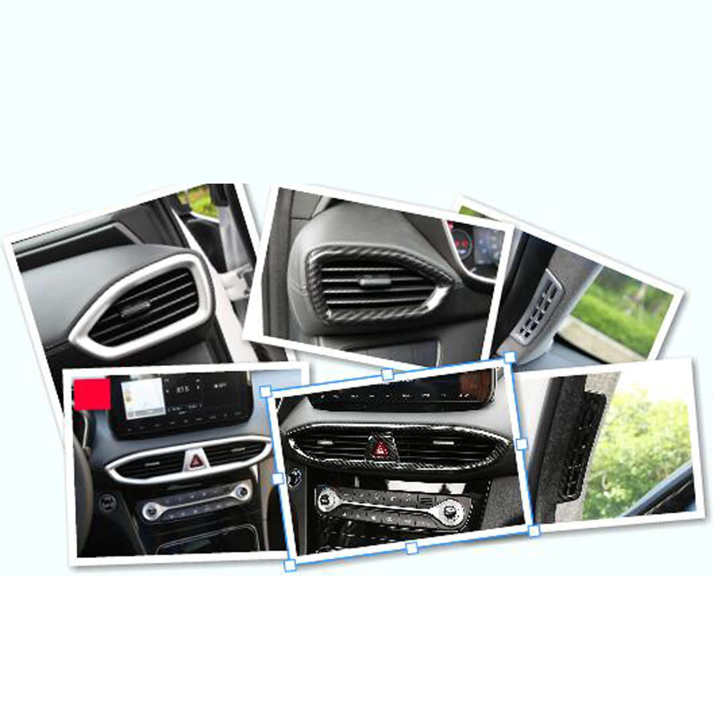 

For Hyundai Santa Fe TM 2019 Interior Different Positions A/C Air Outlet Vent Frame Stickers Cover Trim Car Styling
