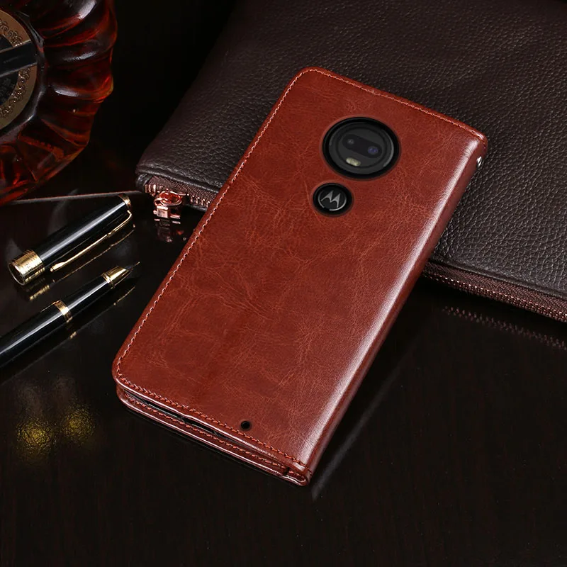 

iTien High quality Book Stand Leather Protect Cover Case For Motorola Moto G7 TPU Silicone Shell Wallet Etui Skin