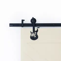 Королевский Черный Стальной обход раздвижные двери сарая оборудование интерьер двери прокатки трек набор
