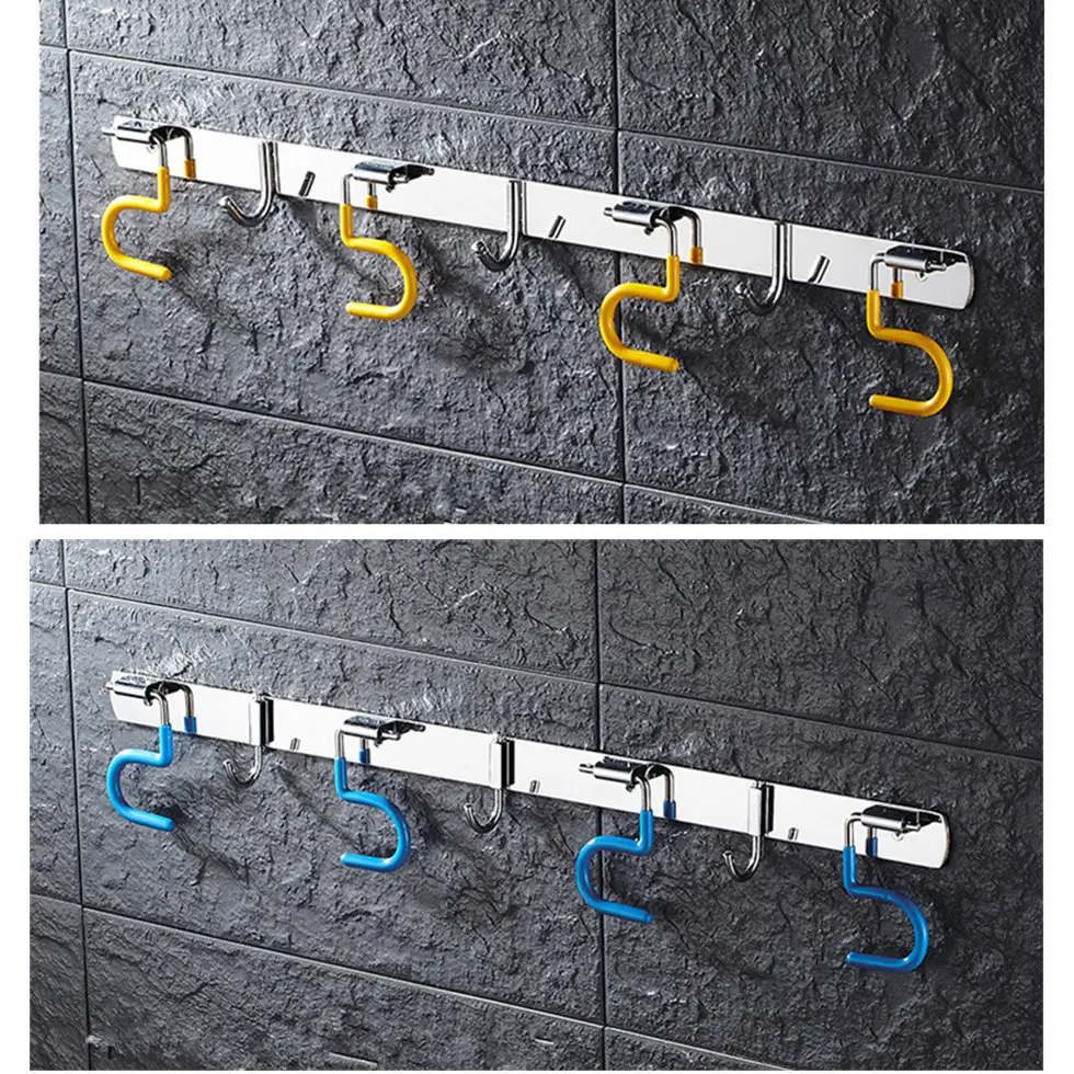 Настенный держатель для швабры, Многофункциональная вешалка, чистящие инструменты, органайзер, метлы, швабры, грабли, держатель, 304 нержавеющая сталь