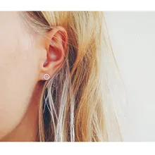 2016 New Minimalist Brief Cool Style Gold/Silver/Black Plated Alloy Triangle/Round/Square Studs Earrings For Women Dress Jewelry