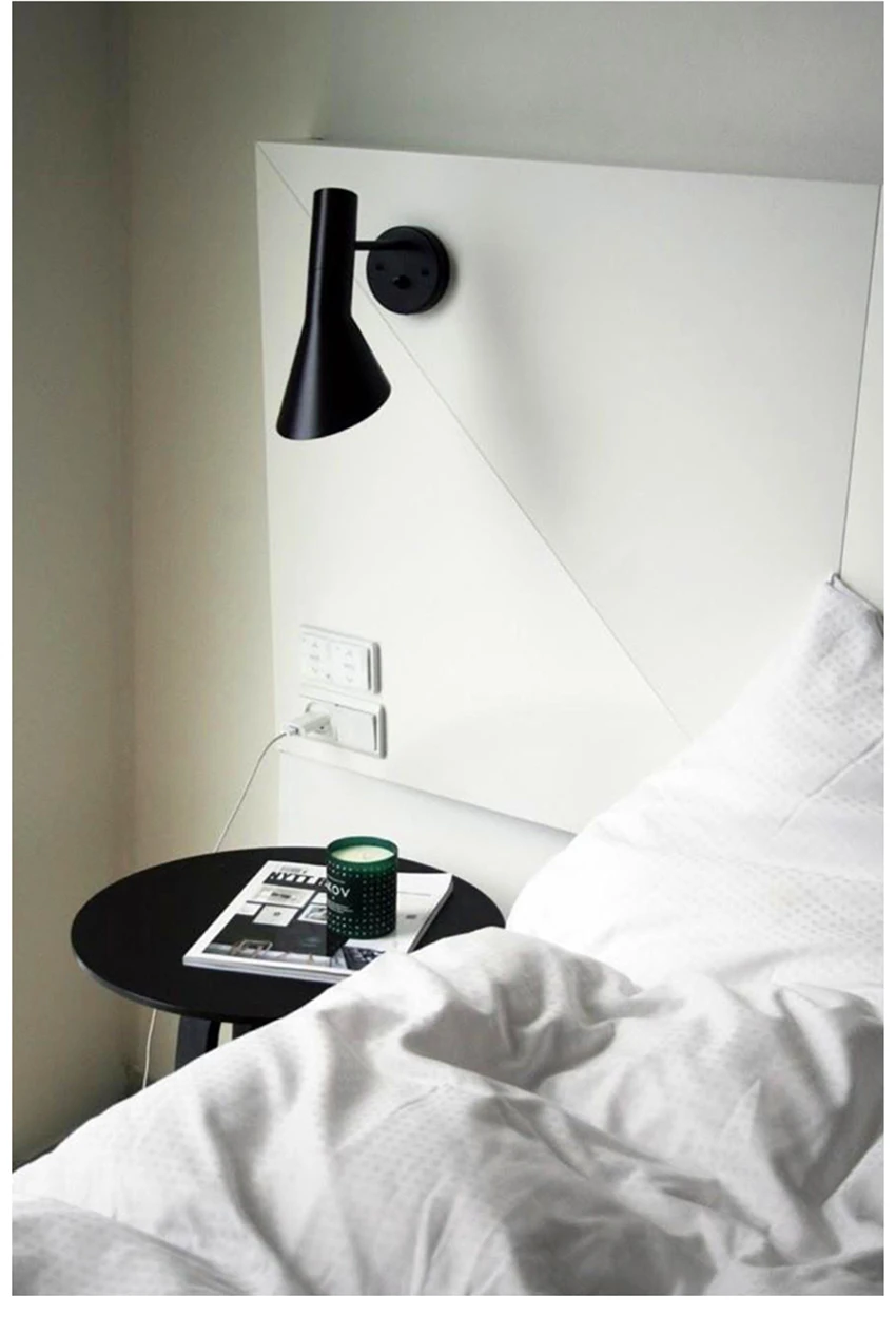 Скандинавские дизайнеры Железный AJ светодиодный настенная Светодиодная лампа Настенные светильники гостиная спальня прикроватные лампы внутреннего освещения Кухонные светильники Декор
