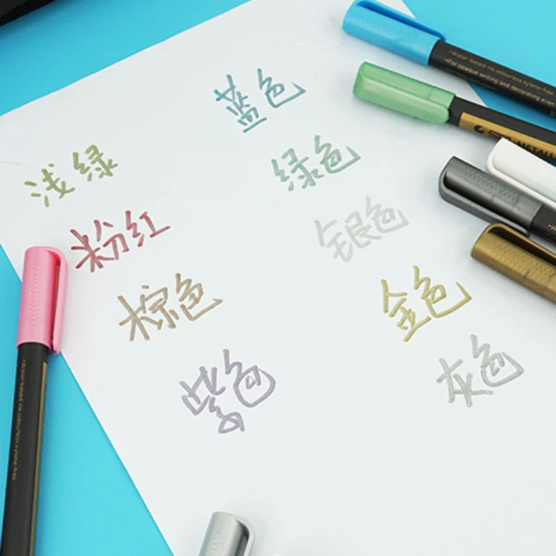 Marker Pen Stationery Metal Color Paint Pen Technology Pen Invitation Card Greeting Card Greeting Marker 1 Pcs