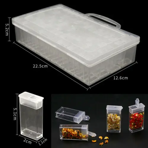 

64pcs Diamond Painting Tools Beads Container Diamond Embroidery Stone Storage