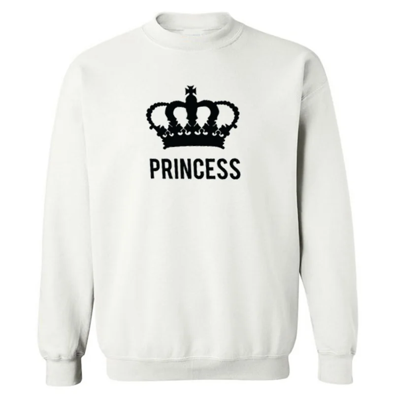 EnjoytheSpirit زوجين البلوز للجنسين Crewneck القطن الصوف الأمير الأميرة تاج طباعة الدافئة الخريف ملابس شتوية نوعية جيدة EnjoytheSpirit زوجين البلوز للجنسين Crewneck القطن الصوف الأمير الأميرة تاج طباعة الدافئة الخريف ملابس شتوية نوعية جيدة