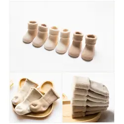 3 шт. новорожденных трубки носки для маленьких мальчиков и девочек осень-зима новый Терри утолщение носки для младенцев мягкие