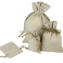 100 шт/партия джутовых/льняных подарочных мешков на шнурке для туалетных принадлежностей/настольной упаковки ПК, размер быть настроен, различные цвета