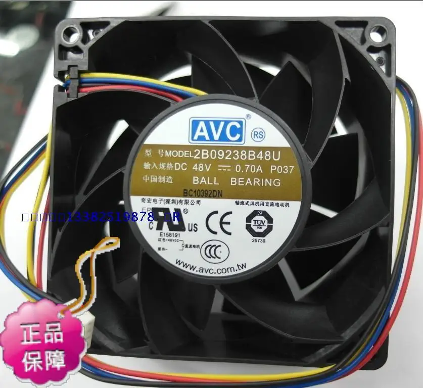 Новый высокоскоростной осевой охлаждающий вентилятор AVC 2B09238B48U dc48v 0.7A |
