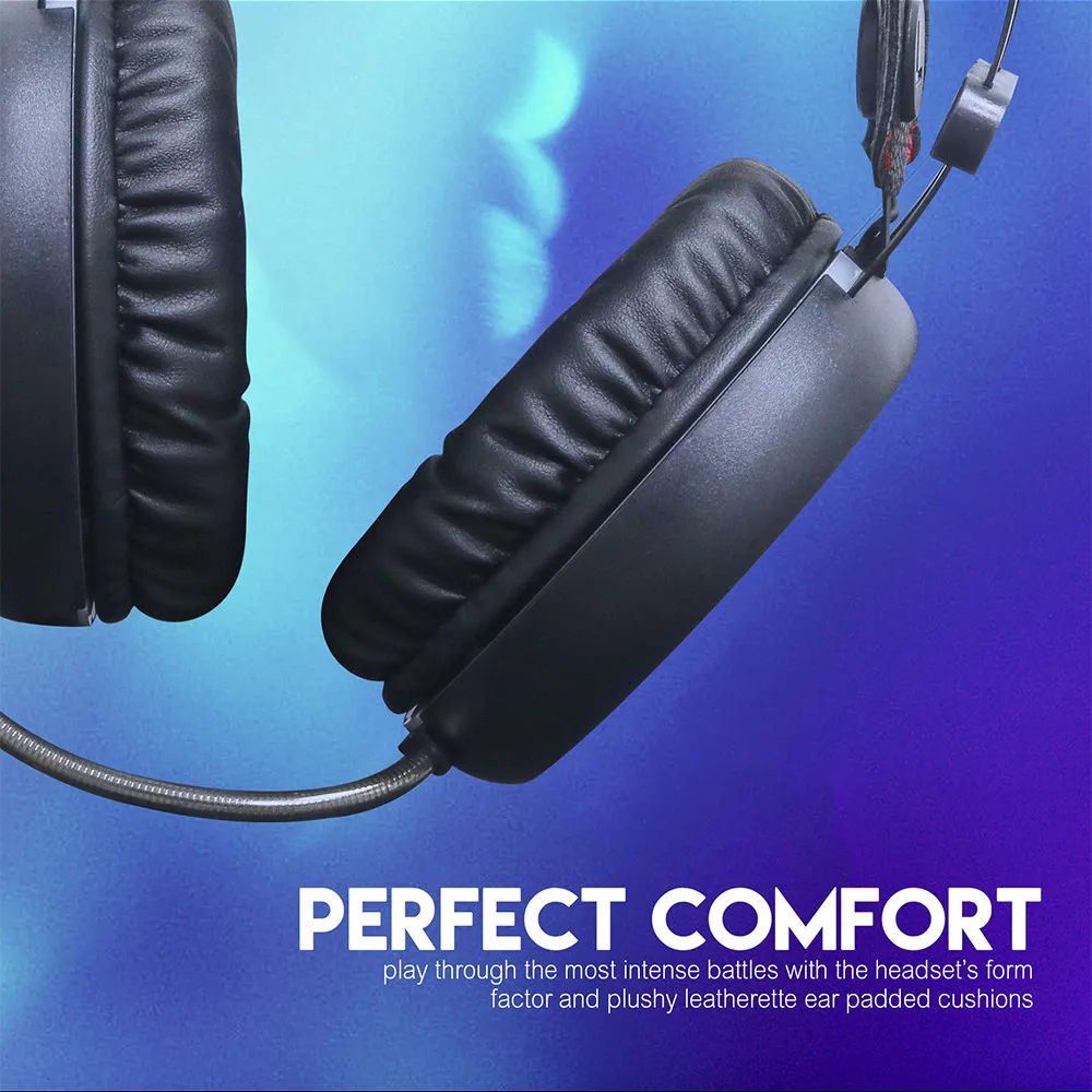 Virtual 7.1 Channel Surround Sound Gaming Headset Stereo LED Headphones with Mic Jun13