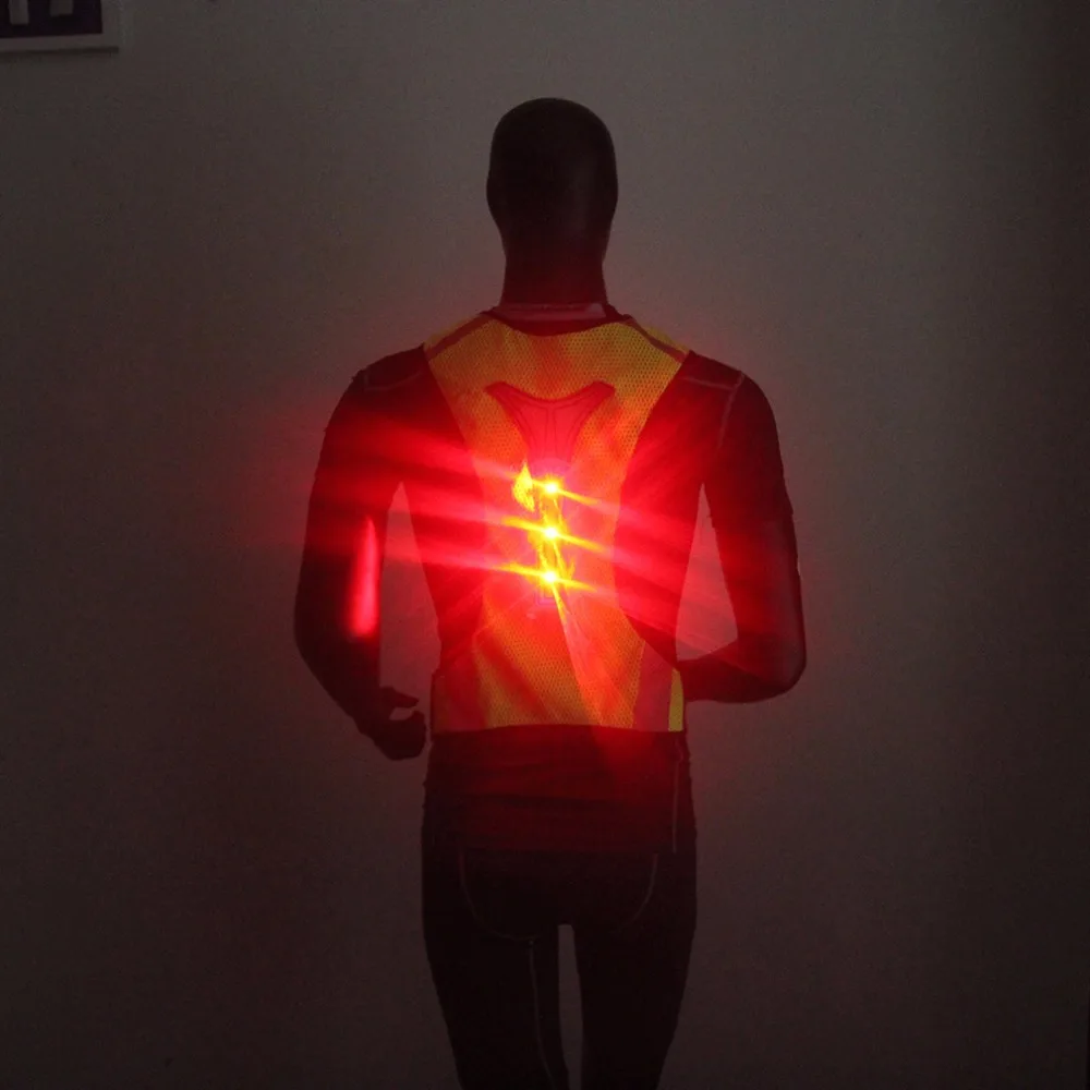 High Visibility LED Reflective Vest Adjustable Night Riding Sports
