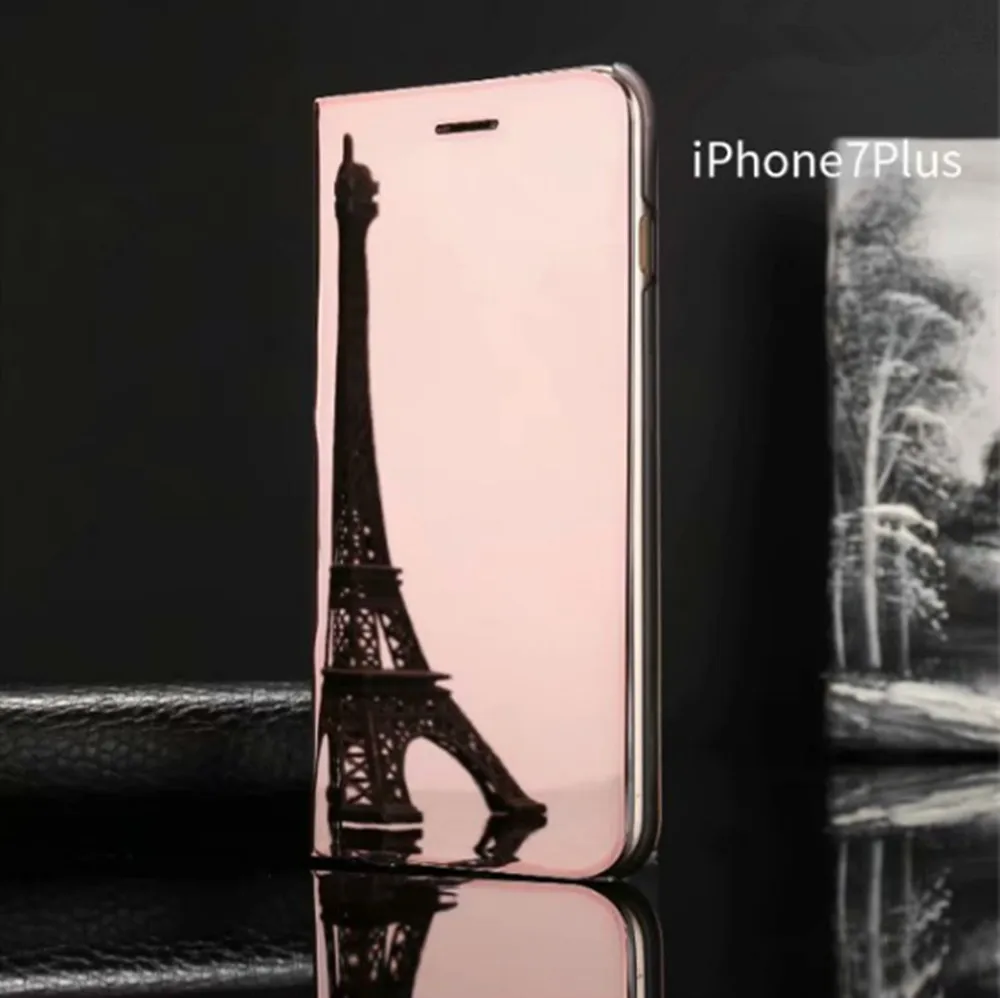 Case on for iphone 5 5s SE plating Mirror Flip wallet for iphone 6 6s 7 8 stand phone case for iphone 6 7 8 plus cover 4 (8)