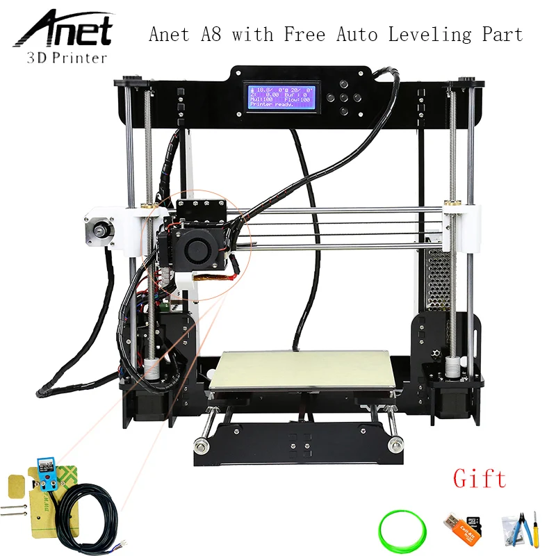 

High Precision Desktop Auto Leveling Anet A8 3d Printer Updated Aluminum version Prusa i3 Anet A6 3d Printers DIY Kit For Sale
