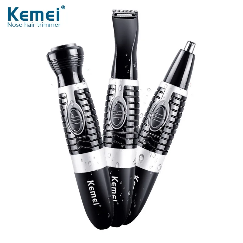 Kemei 3в1 бритва с насадками для волос триммер для волос для удаления волос лица электробритва эпилятор бритвенный набор D45
