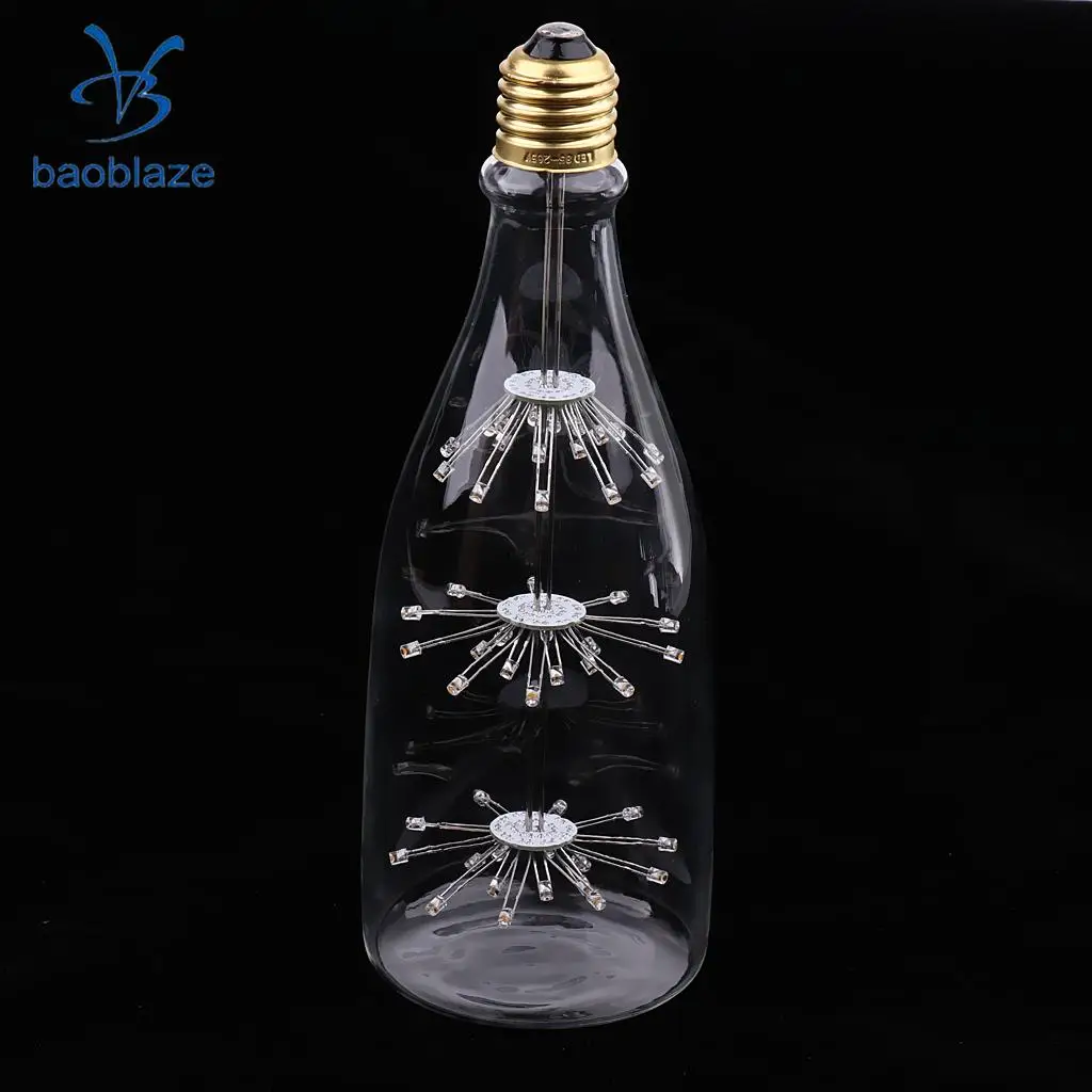 Vintage Light Bulb Tungsten Filament Amber Clear Glass 3Watts 220V E27 Base