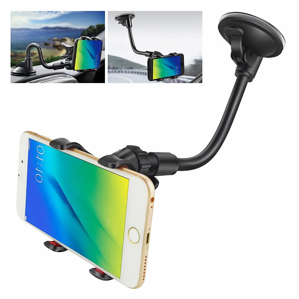 

Car Phone Holder Sucker Mount Bracket Stand 360 Degree Rotation Long Arm Windshield With Suction Cup For iPhone X Samsung Huawei
