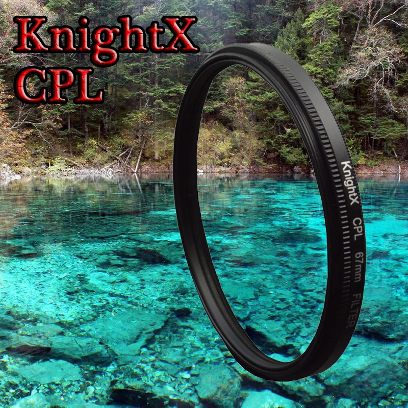 KnightX 49 - 77 MM CPL Lens Filter Accessories for NIKON d3100 d5300 d5500d 750 700d d70 d90 canon 1200d nd sony nex sony a57