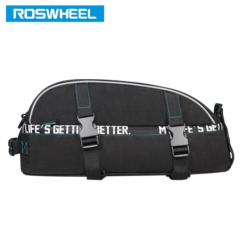 Perfect ROSWHEEL New Bicycle Carrier Bag 8L Rack Trunk Double Layer Bike Luggage Pannier Cycling Storage Handbag Shoulder Strip 141416 2