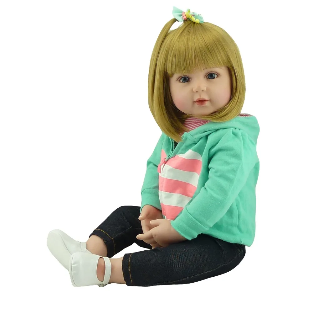 

Girl baby reborn dolls 22" handmade silicone vinyl reborn babies dolls for children gift bebes reborn silicone dolls real born