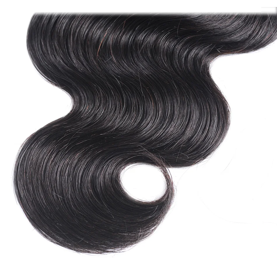 Longqi бразильские волнистые пучки с закрытием натуральные черные человеческие волосы пучки с закрытием remy волосы 3 пучка с закрытием