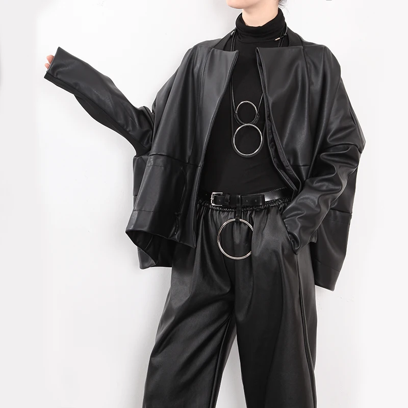 Popular Black Leather Trench Coat Women-Buy Cheap Black