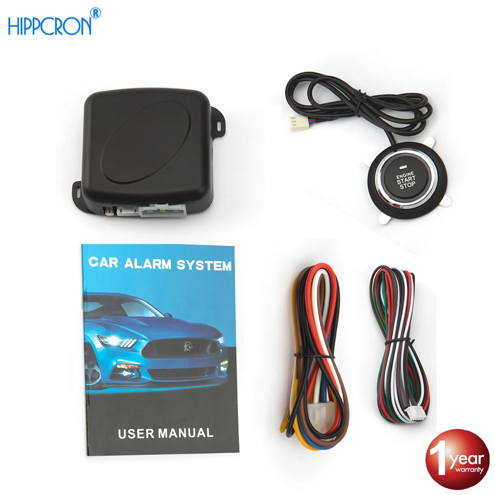 

Hippcron Car Remote Control Engine Push Start DC 12V Button Starter Car Keyless Entry Start Stop