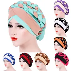 Для женщин Уход за волосами Исламская платок молочного шелка мусульманский хиджаб бусина Обёрточная бумага эластичный тюрбан шапка после