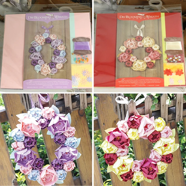 2 Designs Of 9 Handmade Paper Wreath For Home DecorationDIY Craft Blooming 2 Designs Of 9 Handmade Paper Wreath For Home DecorationDIY Craft Blooming