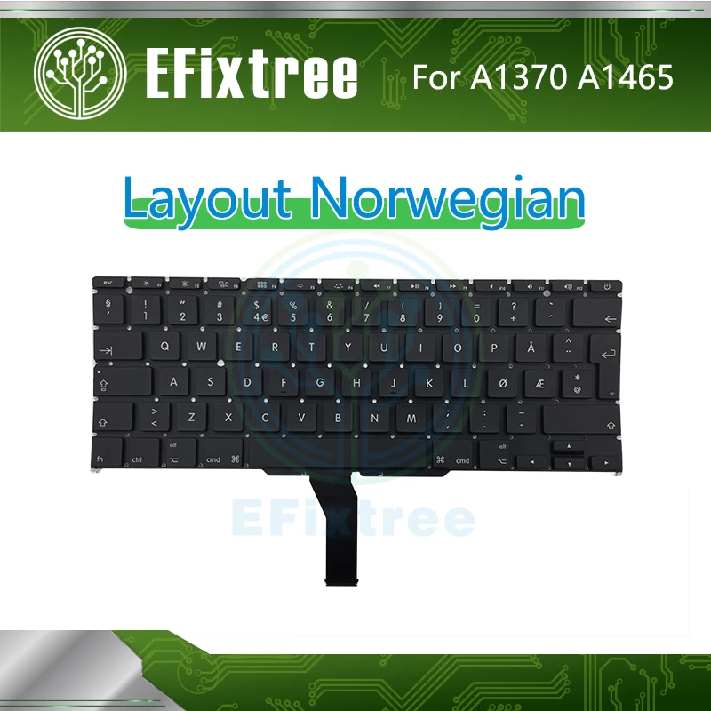 

Norwegian A1465 A1370 Keyboard Layout For Mabook Air 11'' Without Backlight 2011 2012 2013 2014 2015 EMC 2471 2558 2658