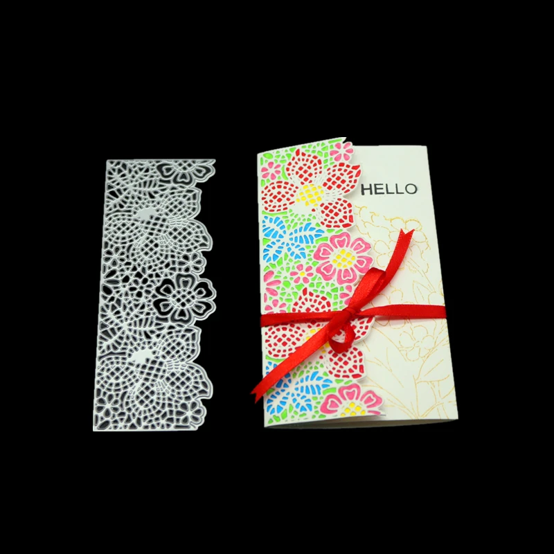 

Flower Floral Edge Border Cutting Dies Stencil Metal Cutting Dies DIY Scrapbooking Card Paper Craft Embossing Folder Template
