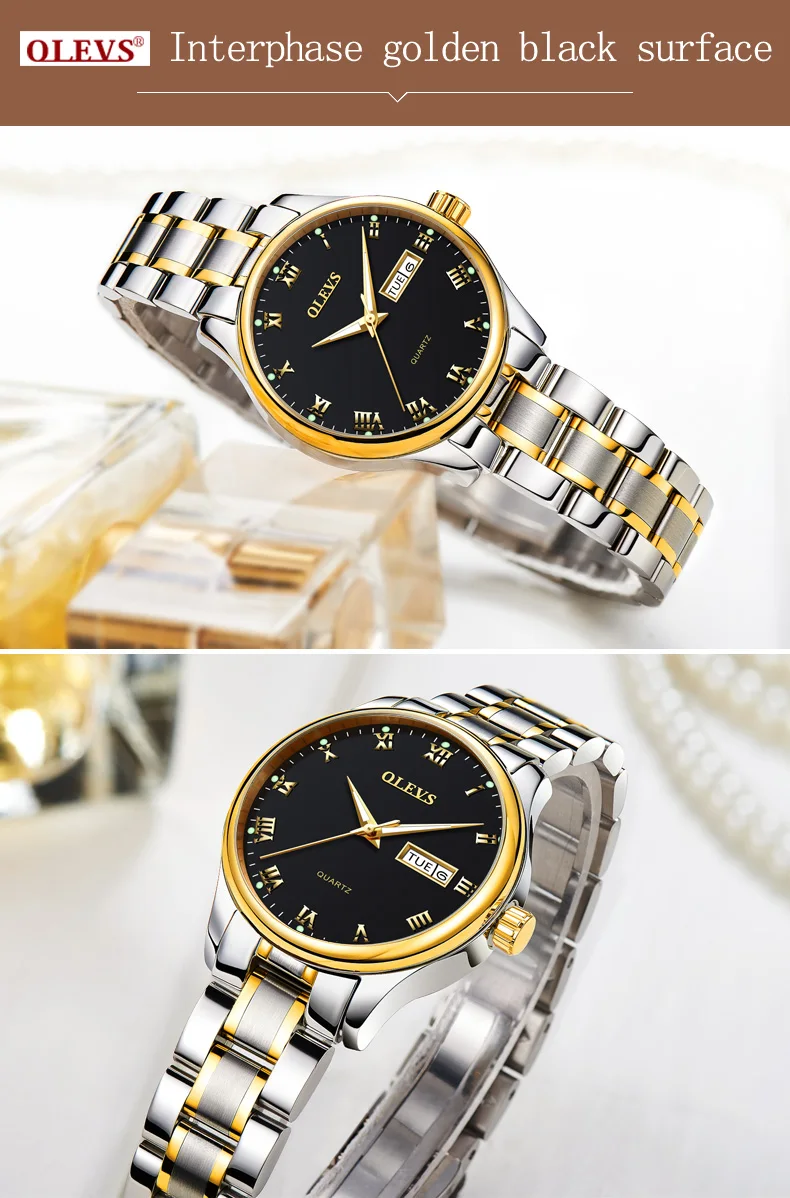 Пара часов для любителей Роскошные OLEVS бренд кварцевые наручные часы Мода Плавание водостойкий для мужчин для женщин наручные часы erkek коль saati