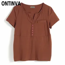 Базовые Женские футболки размера плюс s, женские летние повседневные футболки с пуговицами, летняя одежда для офиса, топы, одежда XXXXL 3XL, Женская мода