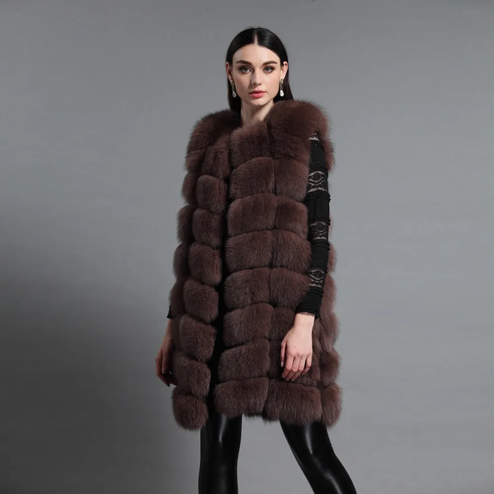 Buy Fur Story Women's Real Fox Fur Vest Long Style