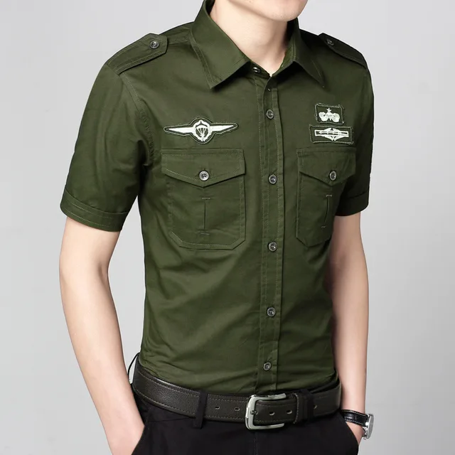 KH Fashion Men's Short Sleeve Shirts High quality Mens Airforce