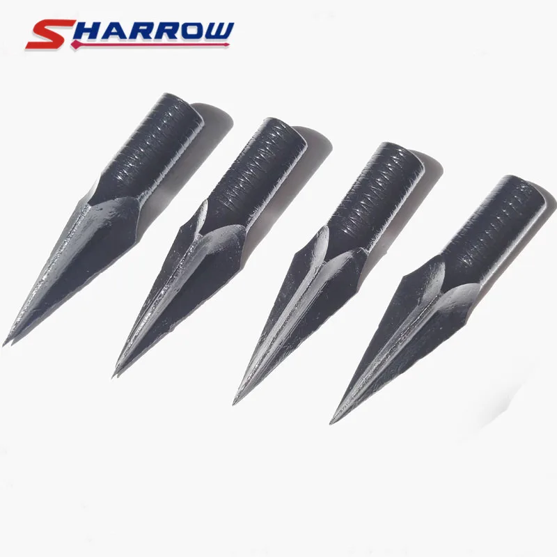 

6Pcs Practice Shooting Hunting Arrowheads Steel Black Archery Arrow Head Tips Point for 8mm Wood and Bamboo Arrows Accessories