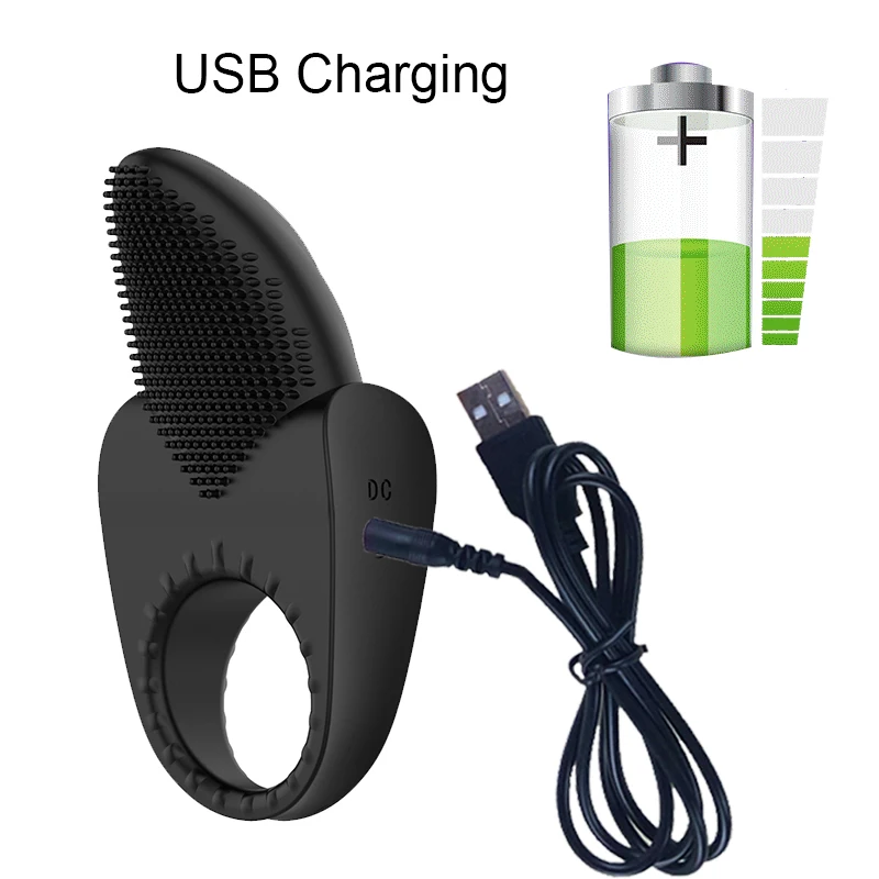 Силиконовое кольцо вибратор на пенис для мужских товаров USB зарядка член секс