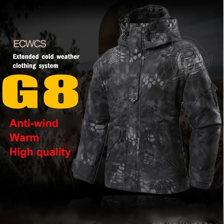 Флисовая M-65 зимняя куртка для охоты G8 ECWCS Softshell, Мужская ветровка с капюшоном Typhon, походная куртка с линнером