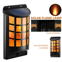 Солнечная энергия водонепроницаемая лампа с эффектом пламени лампочки огненный свет мерцающее пламя атмосферная лампа Настенный светильник украшение креативный
