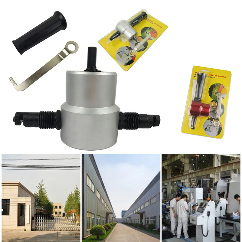 

New Arrivals Double Headed Sheet Metal Nibbler Cutter Drill Attachment Metal Sheet Cutter