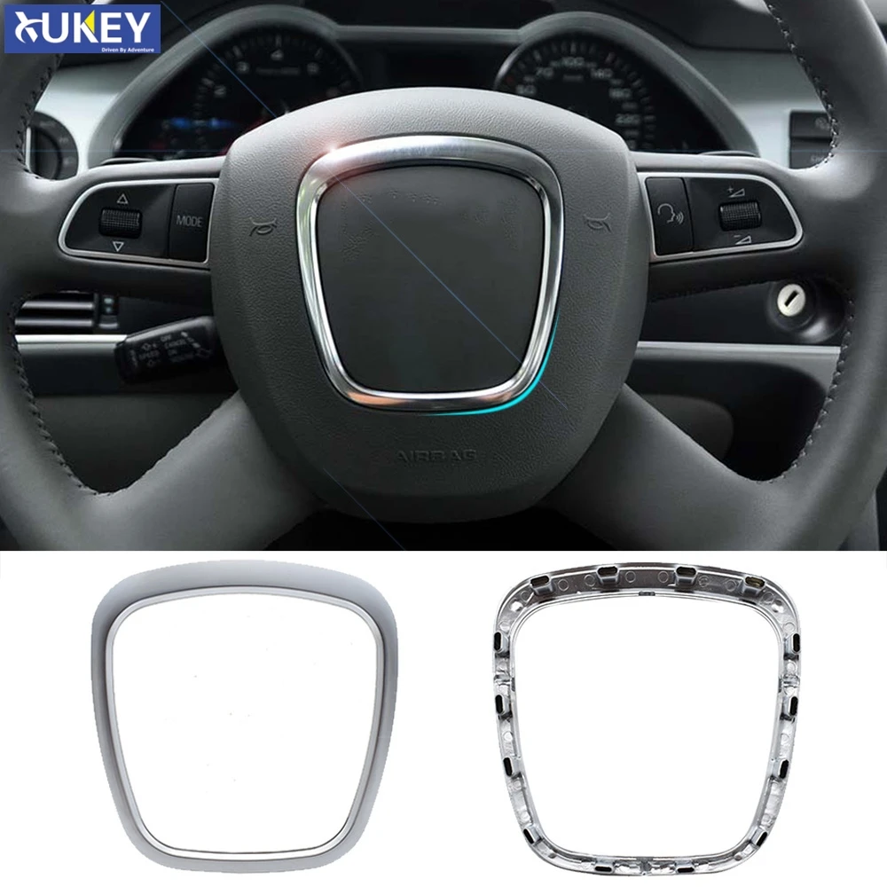 

Chrome Matte Steering Wheel Trim Frame For Audi A3 8P 2003 -2013 2004 2005 2006 2007 2008 Emblem Replacement Decorative Sticker