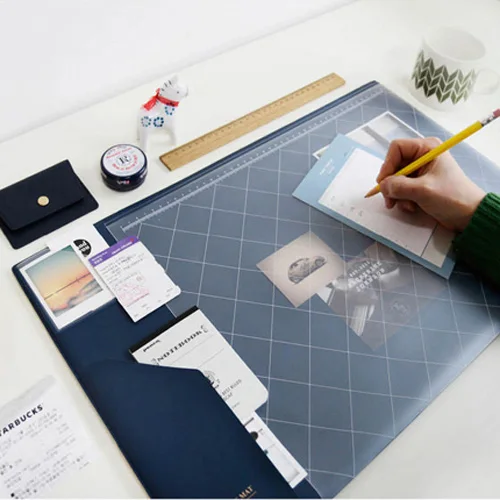 

[HFSECURITY] Anti Slip Desk Mat For Studing Office Use Luxury Colorful Mouspad With Ruler Storage Folder Desk Mousepad
