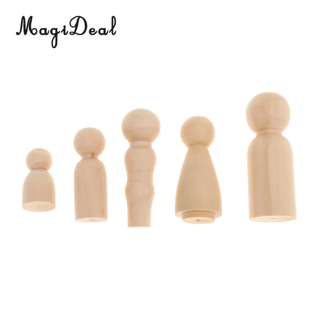 25 Pieces Assorted Blank Wedding Groom Bride Family People Figures Wooden Peg Dolls Crafts DIY Montessori Toys Cake Toppers