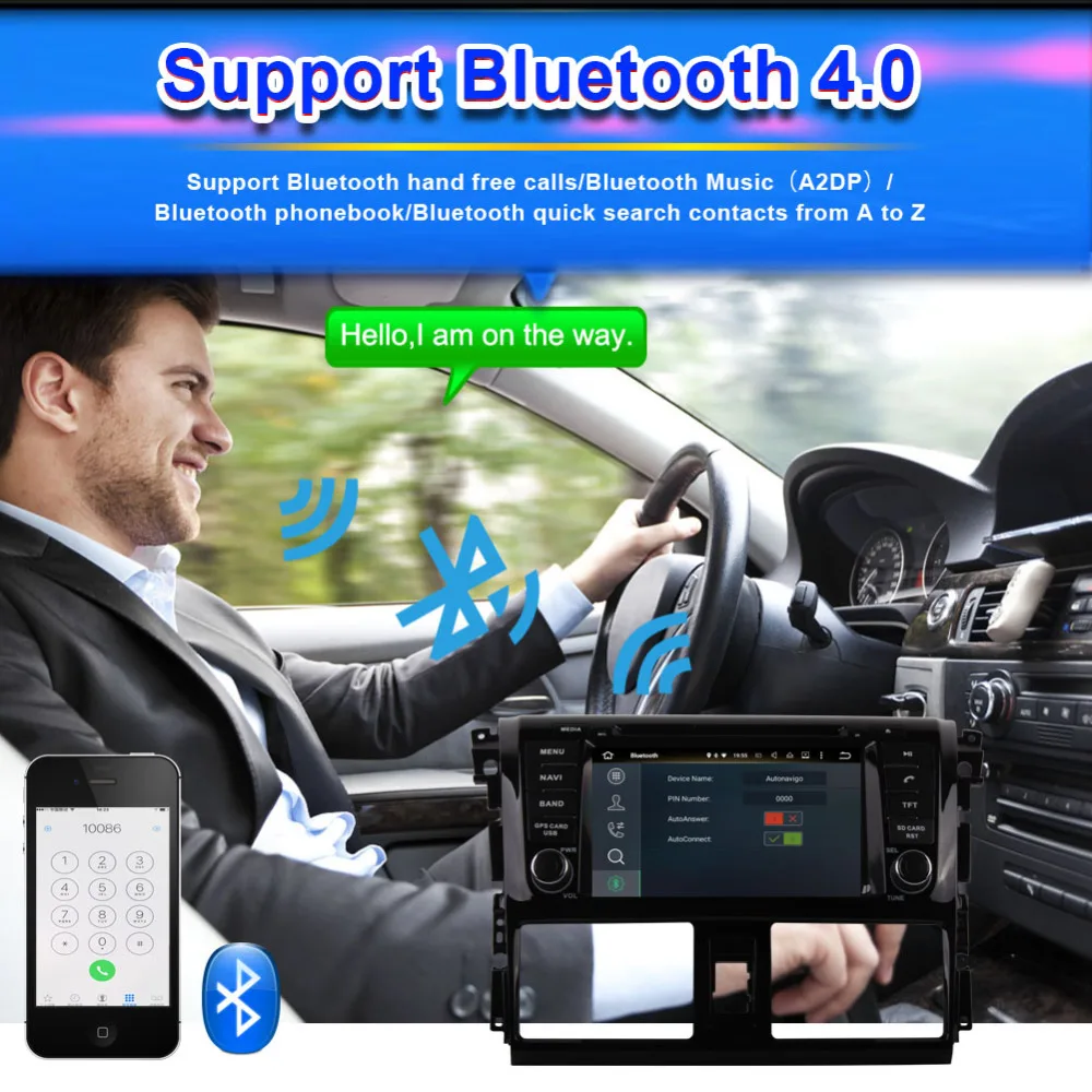 Excellent Android 8.0 Octa Core 4GB RAM Car GPS Navigation For Toyota Vios/Yaris Sedan 2013- Auto Radio Stereo DVD Multimedia Player Wifi 1