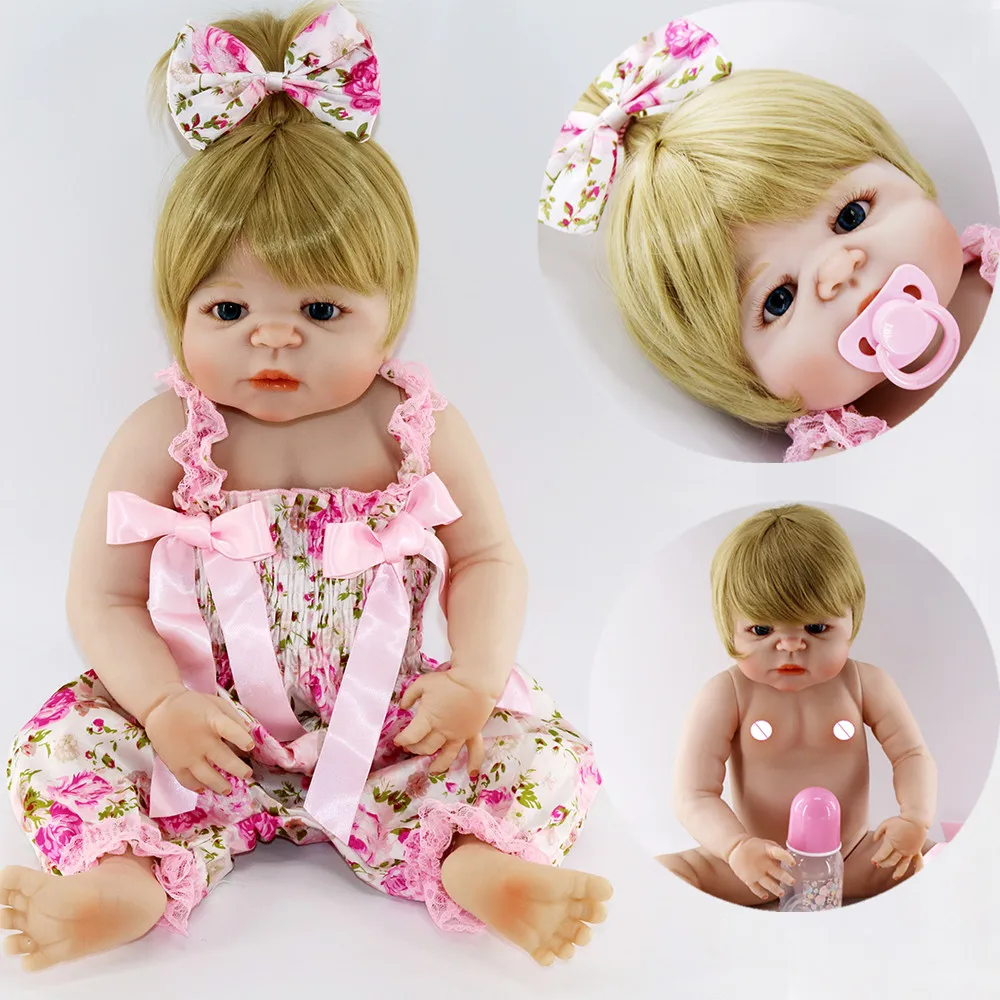 55cm Collectible doll Full Body Vinyl Silicone Reborn Toddler Princess