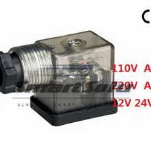 10 шт./лот Din 43650-A линейный разъем для клапана СОЛЕНОИДНЫЕ катушки разъем DIN43650A светодиодный индикатор DC Вольт