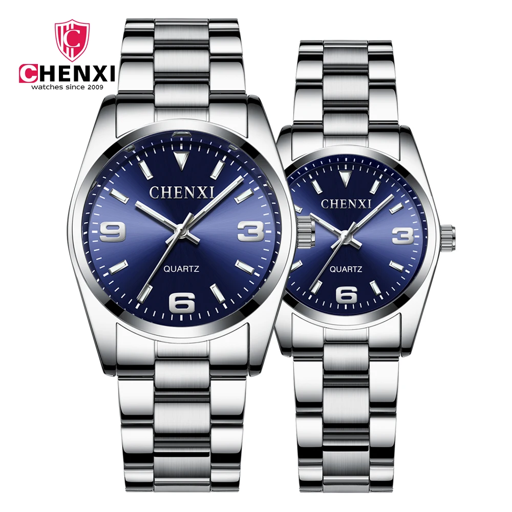 Relógio de Quartzo Relógios de Pulso à Prova Chenxi Lovers’ Conjunto Relógio Masculino Feminino Valentine Casal Dwaterproof Água Reloj Mujer Hombe
